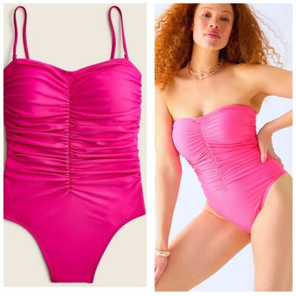 J. CREW RE-IMAGINED Ruched Sweetheart One Piece Swimsuit - Picture 1 of 5